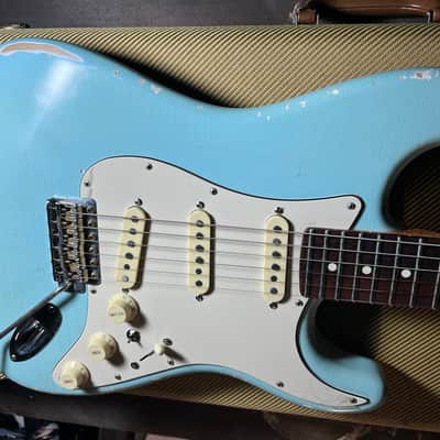 Partscaster MJT Allparts Stratocaster with tender 69 custom shop pick ups - Relic powder blue image 1