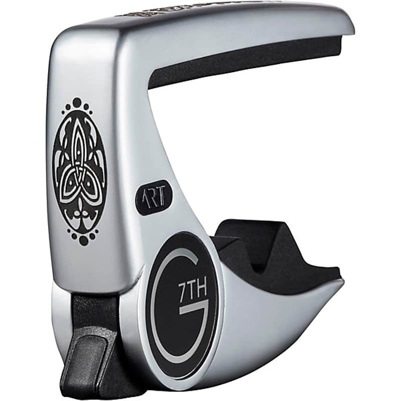 G7th Performance 3 Capo -  ART Celtic Design Silver 6 String String Adaptive Radius Guitar Capo image 1