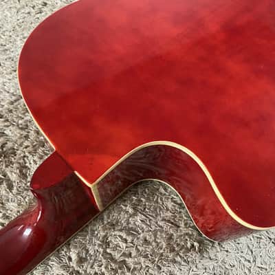 Red Burst Acoustic Guitar, Plywood Top Body, Mahogany Neck image 20