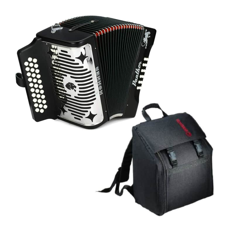Hohner Accordion 3100FB Panther 3-Row Diatonic Accordion with Hohner AGB Gig Bag image 1