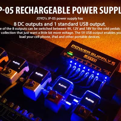Joyo JP-05 Guitar Effect Pedal Power Supply Rechargeable 4400mAh Battery 8 DC Outputs 9V 12V 18V, FREE PICKS + HOLDER+ FREE SHIP USA image 5