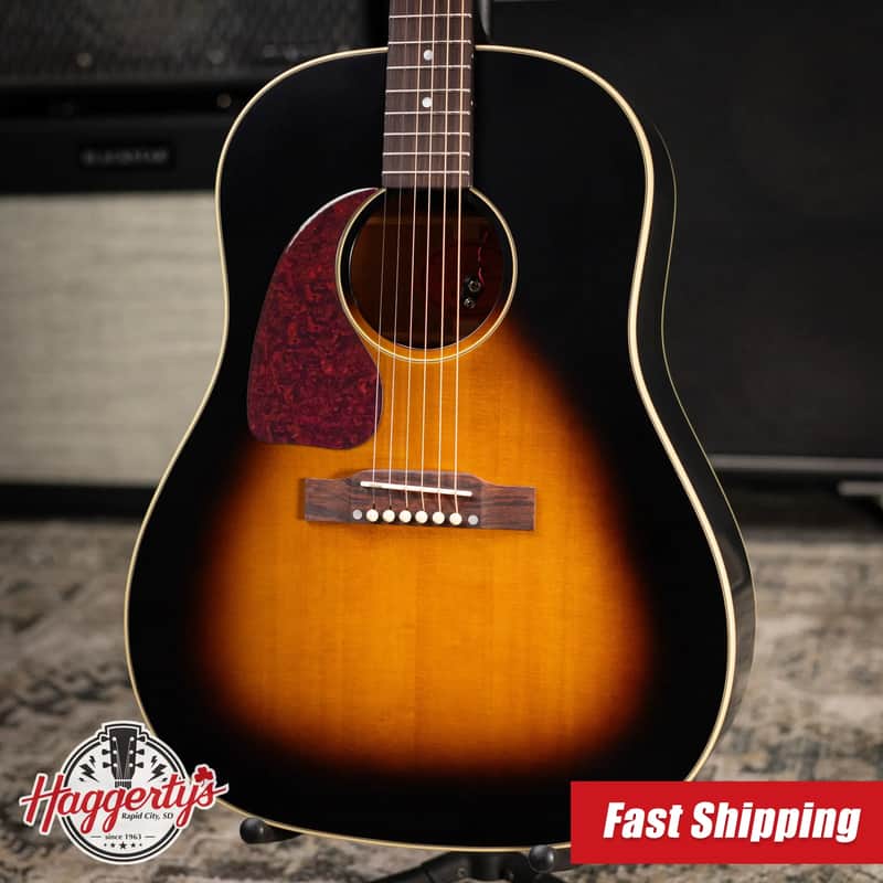 Epiphone J-45 Standard Acoustic/Electric Guitar - Vintage Sunburst with Gig Bag image 1