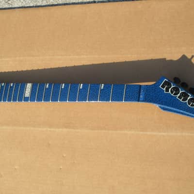 Vintage 80s Roscoe Blue Leopard Guitar Neck Rare image 2