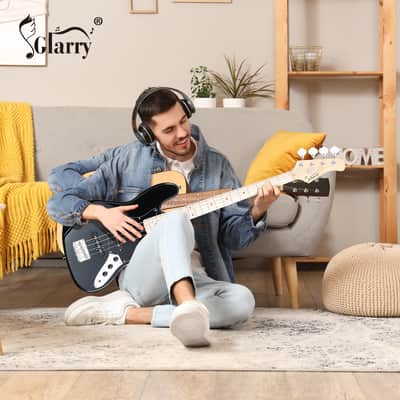 Glarry GJazz Electric Bass Guitar w/20W Amplifier Black image 6