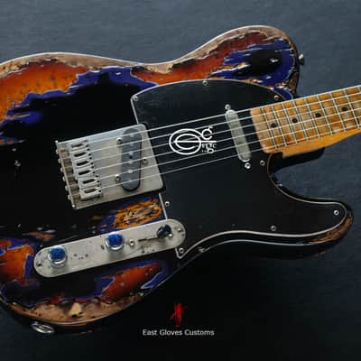 Fender Telecaster Midnight Blue/Sunburst Heavy Aged Relic by East Gloves Customs image 5