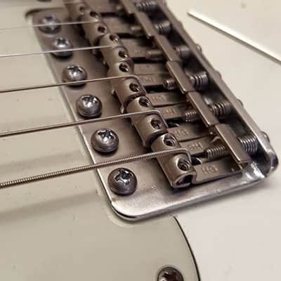 Highwood Contoured Vintage type Strat Saddles: 0.441" / 2-7/32" or 11.2 mm width, Nickle / Gloss image 6