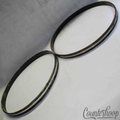 *Slingerland 22" COW Hoops/Rims Set 2x Chrome Over Wood 1-Ply Maple Vintage 70s* image 1