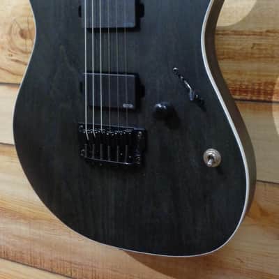 Used Ibanez Iron Label FRIX6FEAH 6 String Electric Guitar Charcoal Stained Flat image 2