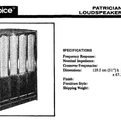 Electro/Voice Very Rare Patrician 800 Traditional , 4 way ,Vintage Speakers (pair) image 8