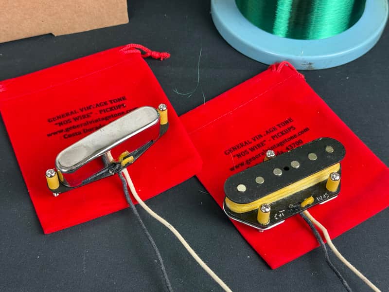 General Vintage Tone Mid 60's  Handwound NOS wire  Pickup set for Telecaster®️ Corona whire NY - Aged image 1