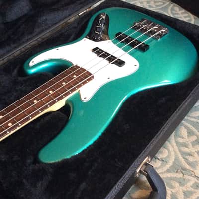 1993 Fender American Standard Longhorn Jazz Bass Metallic Caribbean Mist  With AVRI Hard Case! RARE image 2