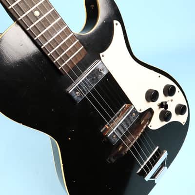 Silvertone 1420 Vintage Stratotone Black Electric Guitar image 15