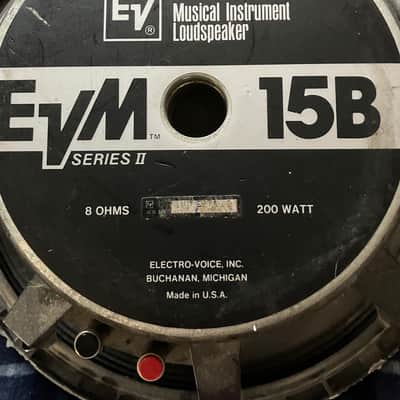 1990's Electro Voice EVM 15B Series II Vintage 200 Watt 8 Ohm 15