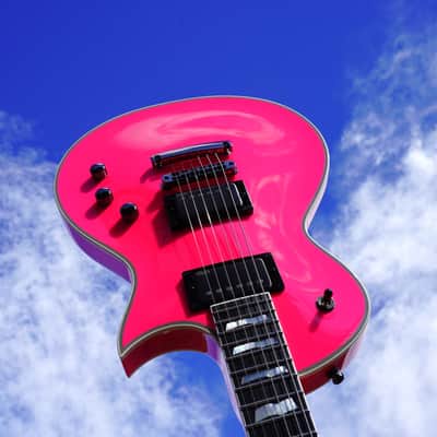 ESP CUSTOM SHOP Eclipse CTM - Ebony- Neon Pink 6-String Electric Guitar w/ Case image 1