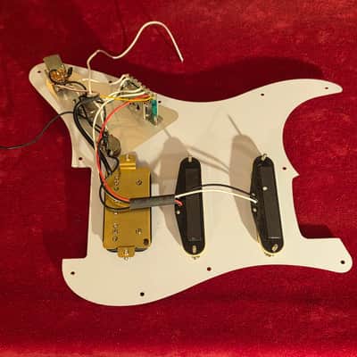 Wilkinson Loaded Pickguard White Pearloid/Cream w/ Backplate & Push-Pull Tone Pot image 5