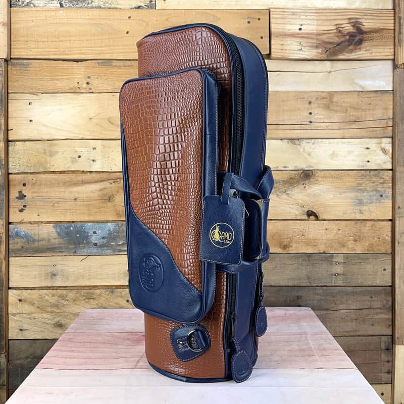 Gard Bags Elite Single Trumpet Gig Bag Orange Croco w/ Navy Blue image 1
