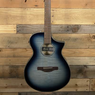 Ibanez AEWC400 Acoustic/Electric Guitar Indigo Blue Burst High Gloss image 4