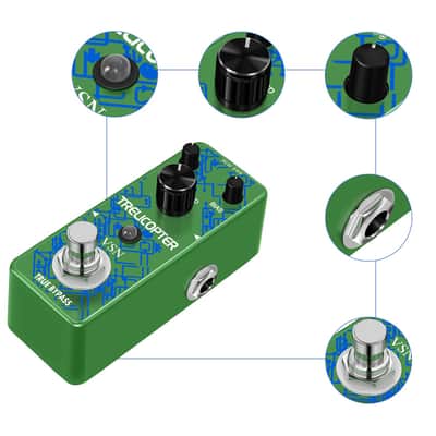 VSN Guitar Tremolo Effect Pedal of Classic Trelicopter Effects Tremolo Pedals for Electric Guitar Effect True Bypass image 5