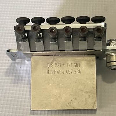 1980's Era Original Floyd Rose Made in Germany Chrome Tremolo Bridge Vibrato Set (R2 Nut & Retainer Bar) image 11