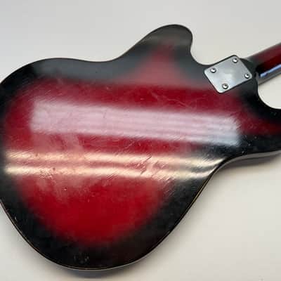 Vintage Teisco Del Rey 1960s Dual Pickup Red Cherry Burst 24" Short Scale image 6