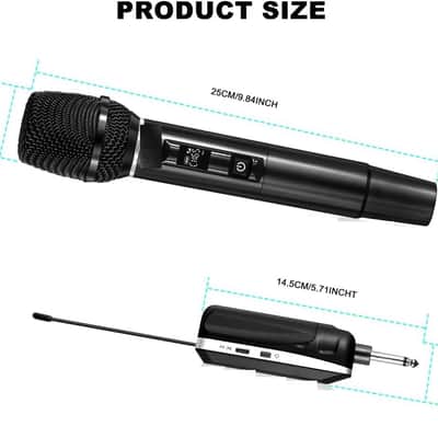 Wireless Microphone, Professional Dual Handheld Rechargeable Wireless Microphones, 656FT Range Receiving, Less Latency Karaoke Microphone for Singing, Speech, Party image 2