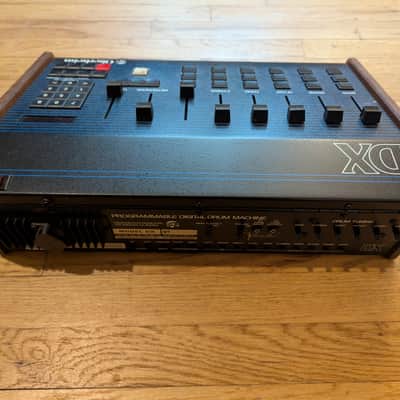 Oberheim DX 6-Voice Drum Machine 1982 - Blue with Wood Sides image 2
