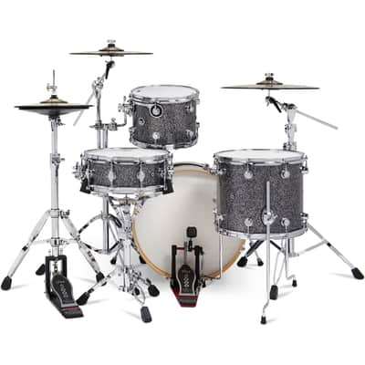 Drum Workshop DWe 4-Piece Drum Kit Bundle - Black Galaxy Finish Ply image 2