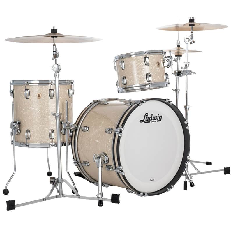 Ludwig Classic Maple Downbeat 3-Piece Shell Kit - Vintage White Marine image 1