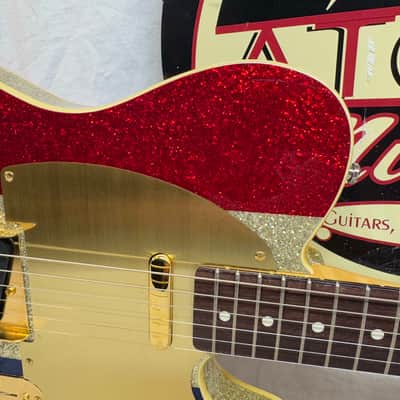 Fender Buck Owens Telecaster Guitar with Case 2002 - 2004 - MIJ Made In Japan - Red, Silver & Blue Sparkle image 8