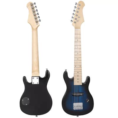 30" Electric Guitar Kids Guitar W/ 5W Amplifier & Accessory Kit Wood Body - Blue image 5