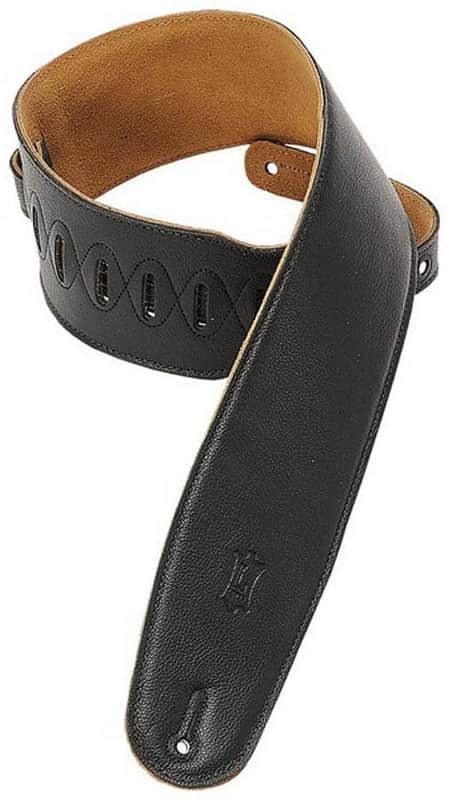 Levy's M4GF-BLK 3.5" Foam Padded Garment Leather Guitar/Bass Strap - Black image 1