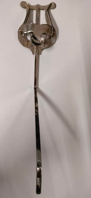MARSCHGABEL SAXOPHON, kleine Lyra, Kopfbreite 45 mm,mit Stiel für Halterung Silber image 1