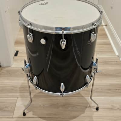 70s Slingerland 16 x 16 Floor Tom Black Wrap 16x16 - Maple outer ply image 2