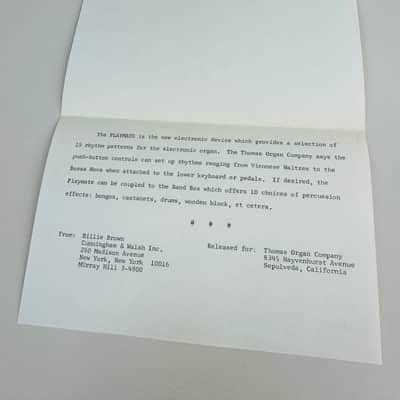 Vox / Thomas Organ 12-Piece Dealer Press Kit 1966 image 13