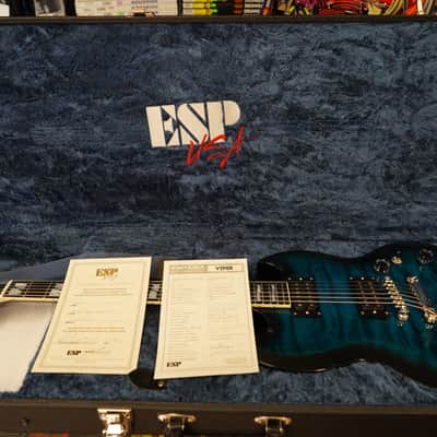 ESP USA Viper Black Aqua Sunburst 6-String Electric Guitar w/ Hard Case (2023) image 11