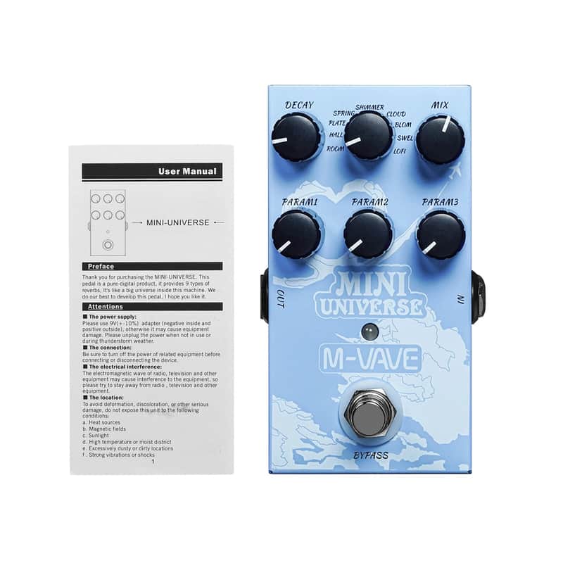 M-VAVE Mini Universe Guitar Reverb Pedal โ 9 Digital Reverb Effects, Compact True Bypass Stompbox image 1
