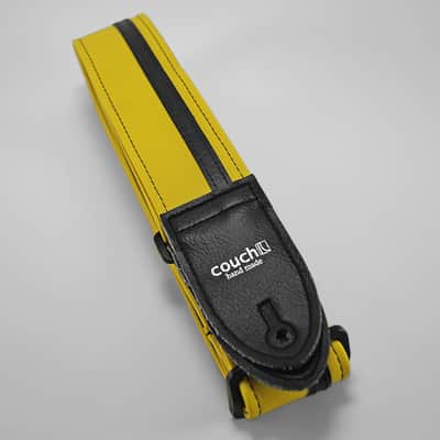 Couch Yellow W/ Black Racer X Guitar Strap image 2