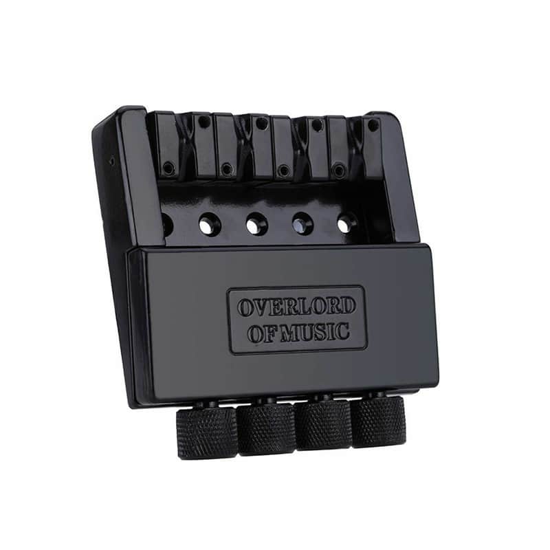 Headless Bass Guitar Bridge Tailpiece System, Black image 1