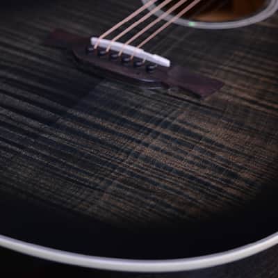 Crafter Noble Trans Black Small Jumbo Flame Maple Acoustic Guitar Preamp Pickup image 5