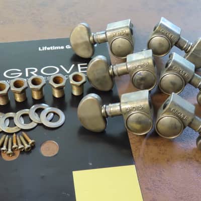 aged GROVER nickel Rotomatic tuners RELIC 4 Les Paul 335 SG 102-18N 18:1 image 3