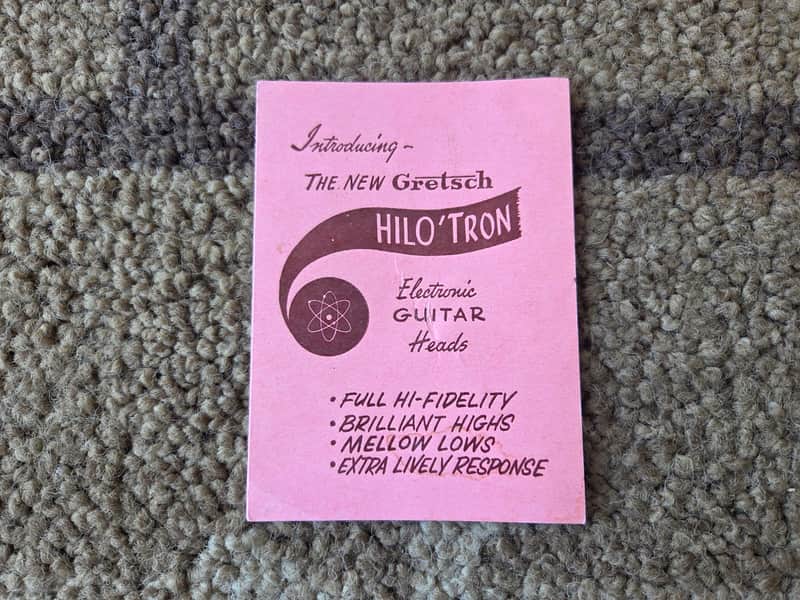 Vintage Circa 1958 Gretsch "Introducing Hilo'Tron" Pickup Instruction Card Booklet! Rare, Original Case Candy, Paperwork! image 1