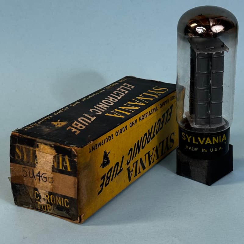 1950s Sylvania 5U4GB Vintage Black Plate D Getter Rectifier Tube! T398 image 1