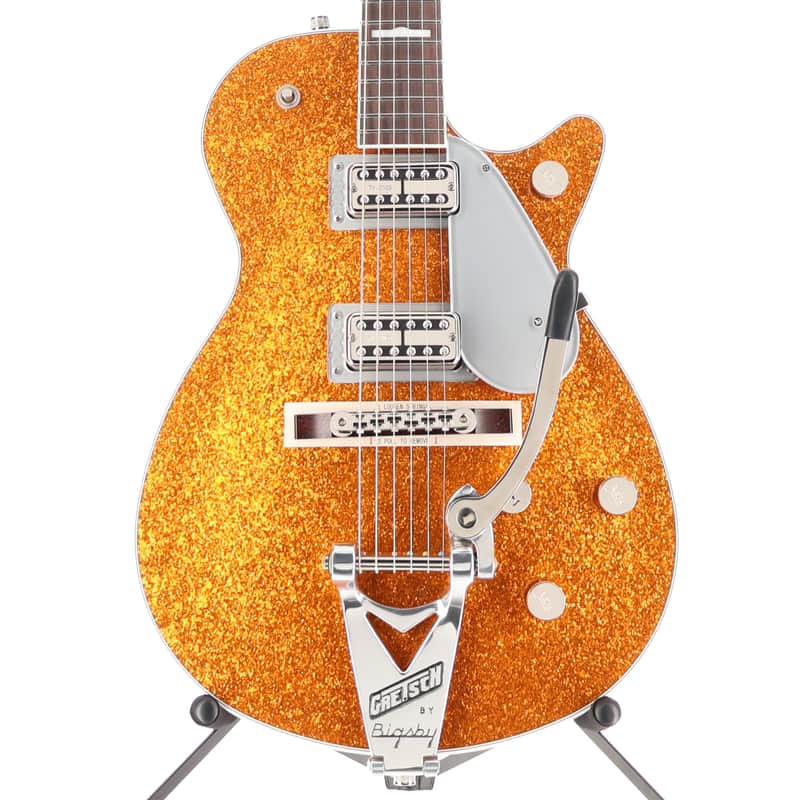 Gretsch G6129T-89 Vintage Select '89 Sparkle Jet with Bigsby, Gold Sparkle, Pro Setup (H1) (92904) image 1