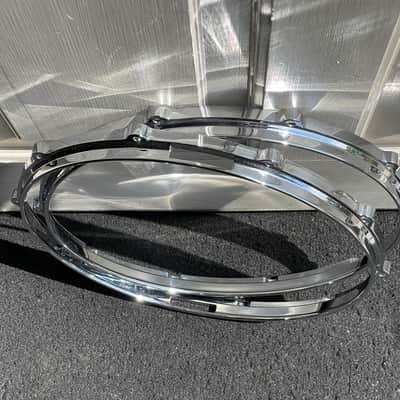 Pair Yamaha 14" 3.0mm Cast Aluminum 10 Hole Die-Cast Snare Drum Batter Hoops Rims Absolute Hybrid Maple 3.0mm AL-DC Hoop image 9