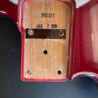 1988 Erine Ball Music Man Stingray Bass 1988 - Translucent Red - 4-Bolt, 2-Band EQ (with Extras!) image 2