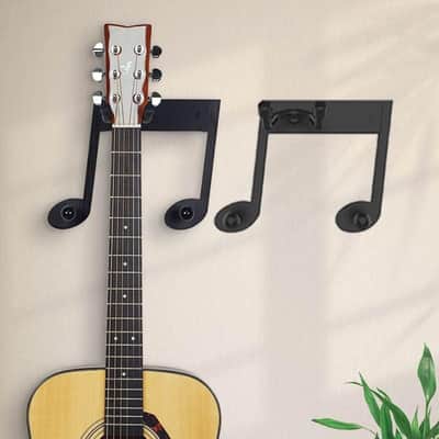 Guitar Wall Mount Hanger,Guitar Hanger Wall Hook Holder Stand with Two Guitar Accessory Hook,Wood Guitar Hanger Wall Mount for Acoustic Electric Guitar Bass Banjo Mandolin Ukulele image 3