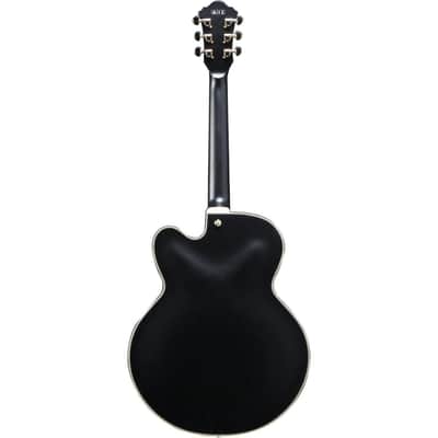 Ibanez Artcore Series AF75G Electric Guitar, Bound Rosewood Fretboard, Black Flat image 8