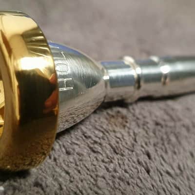 HOLTON cornet mouthpiece, silver and gold 24K plated image 5