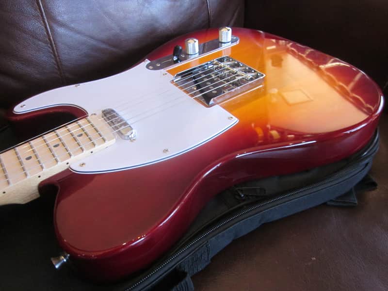 Amati Tele-Style Single Coil Electric Guitar Cherry Sunburst w/ Gig Bag 30TCHG image 1