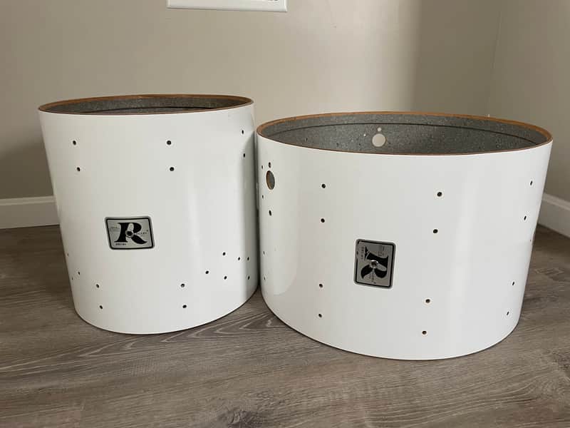 Rogers Big R 5 Ply 14x22 And 16x16 Drum Shell Lot New England White image 1